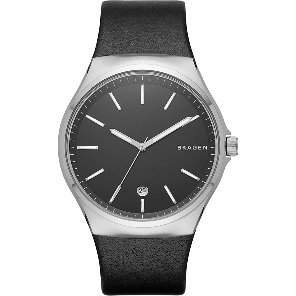 Skagen Sundby Leather Watch Black Skagen Watches
