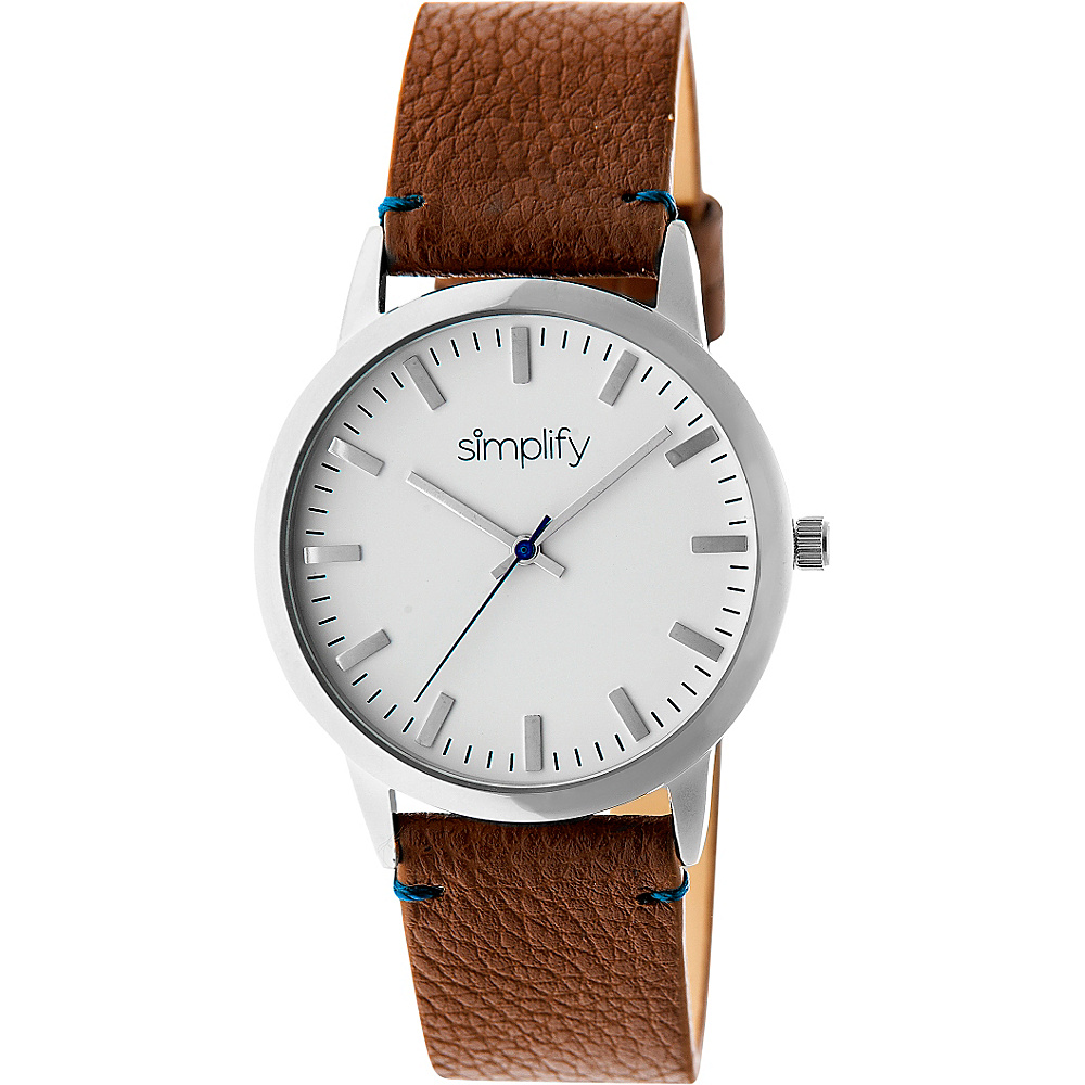 Simplify 2800 Unisex Watch Silver Brown Simplify Watches