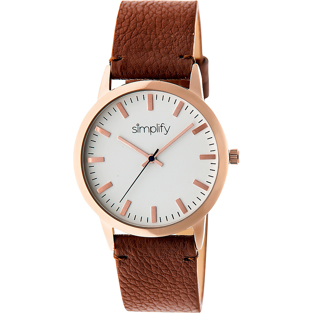 Simplify 2800 Unisex Watch Rose Gold Brown Simplify Watches