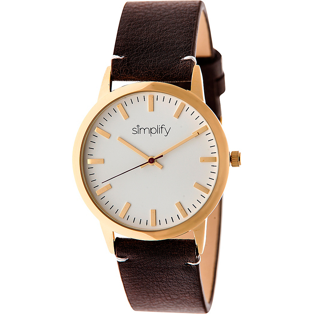 Simplify 2800 Unisex Watch Gold Dark Brown Simplify Watches