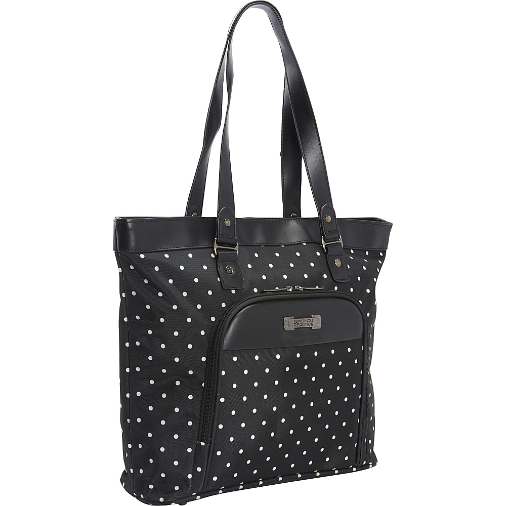 Kenneth Cole Reaction Dot Matrix Computer Shoppers Tote Black White Polka Dot Kenneth Cole Reaction Luggage Totes and Satchels