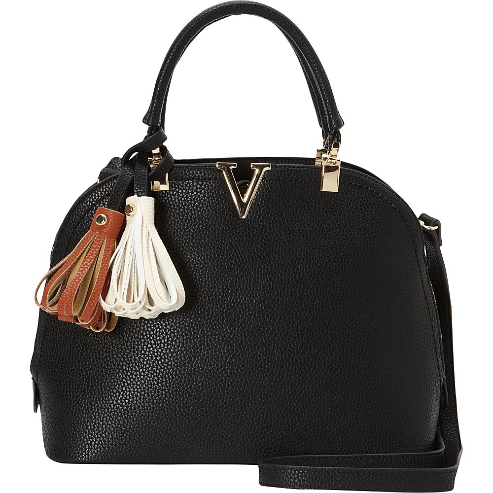 La Diva Cassidy Dome Satchel Black La Diva Manmade Handbags