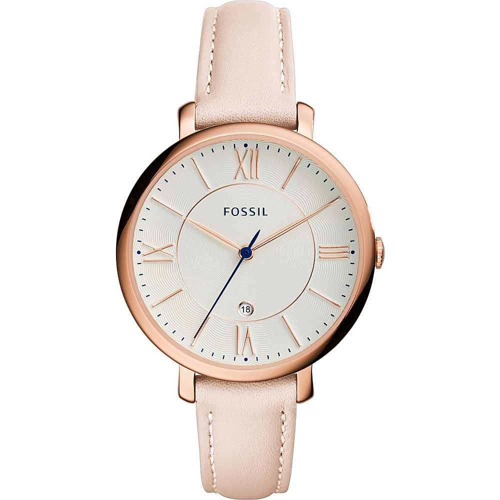 Fossil Jacqueline Date Leather Watch Blush Fossil Watches