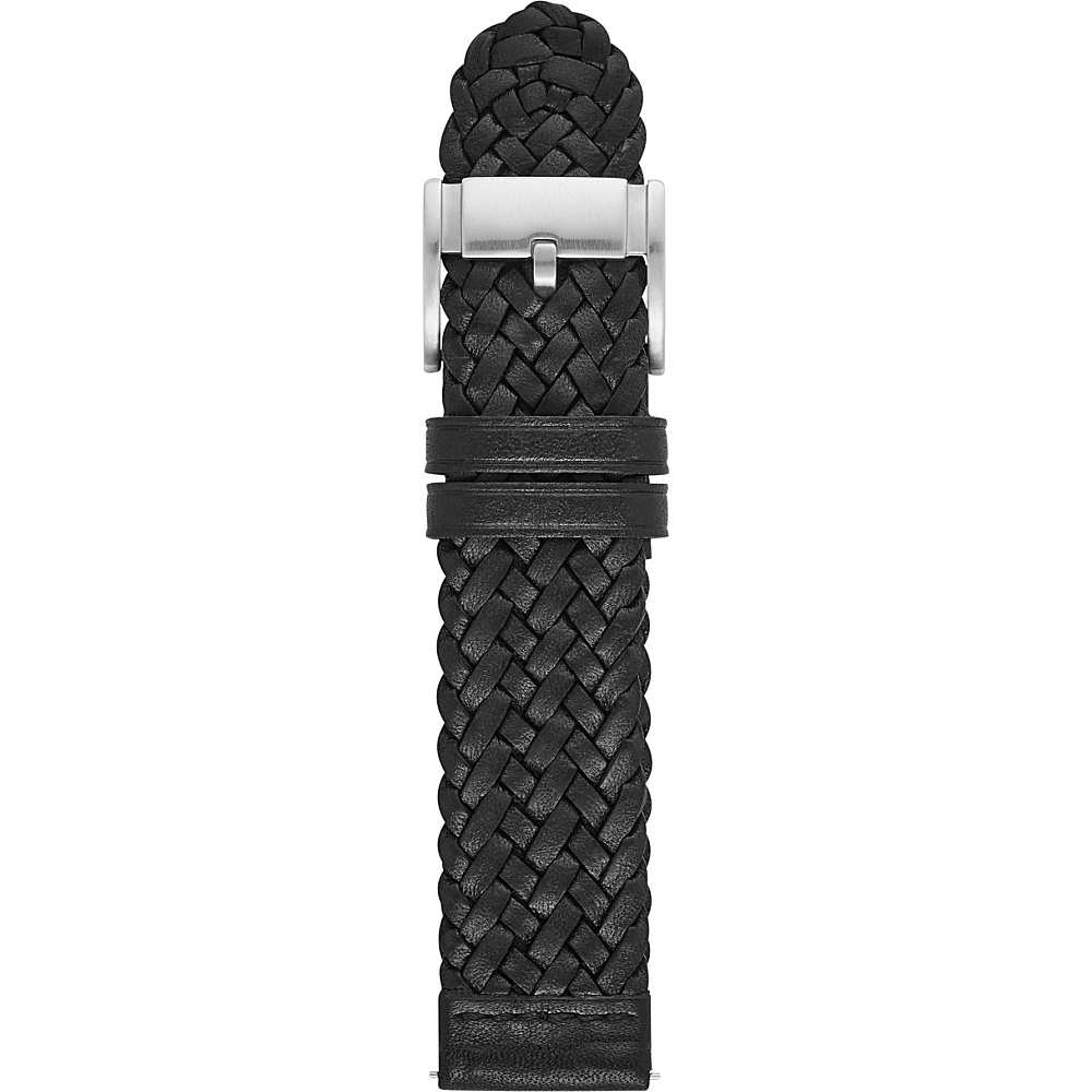 Fossil Leather 22mm Braided Watch Strap Black Fossil Watches