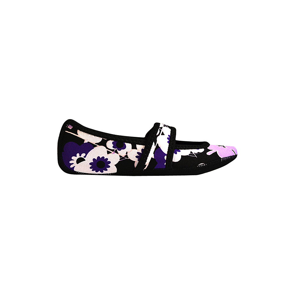 NuFoot Betsy Lou Travel Slipper Patterns S Purple Flowers Small NuFoot Women s Footwear