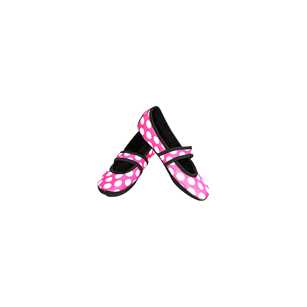 NuFoot Betsy Lou Travel Slipper Patterns M Pink Big White Dot Medium NuFoot Women s Footwear