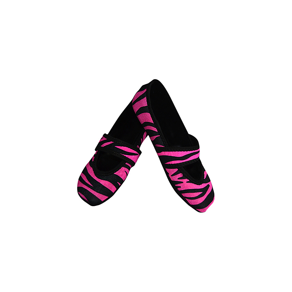 NuFoot Betsy Lou Travel Slipper Patterns S Pink Zebra Small NuFoot Women s Footwear