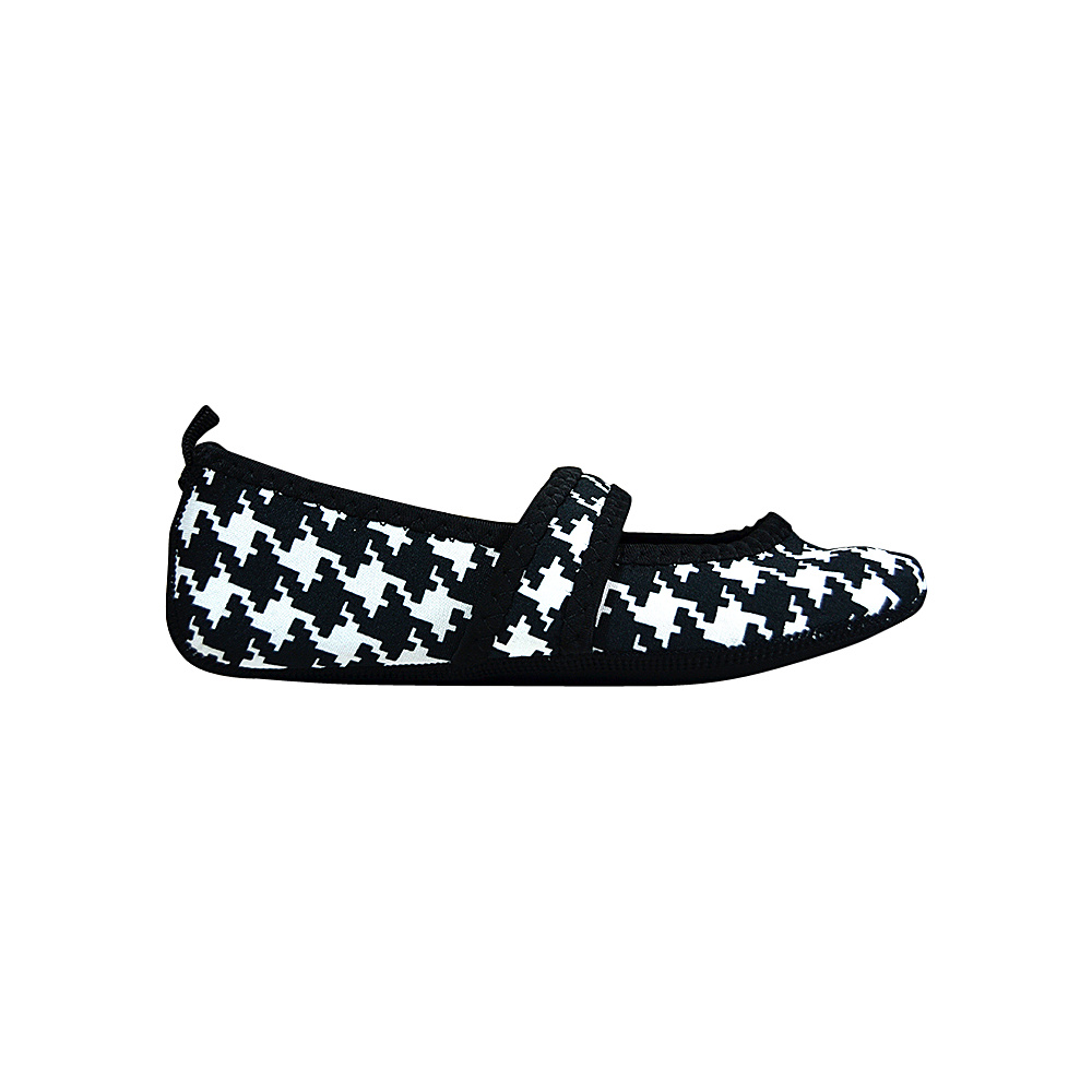 NuFoot Betsy Lou Travel Slipper Patterns S Black amp; White Hounds Tooth Small NuFoot Women s Footwear