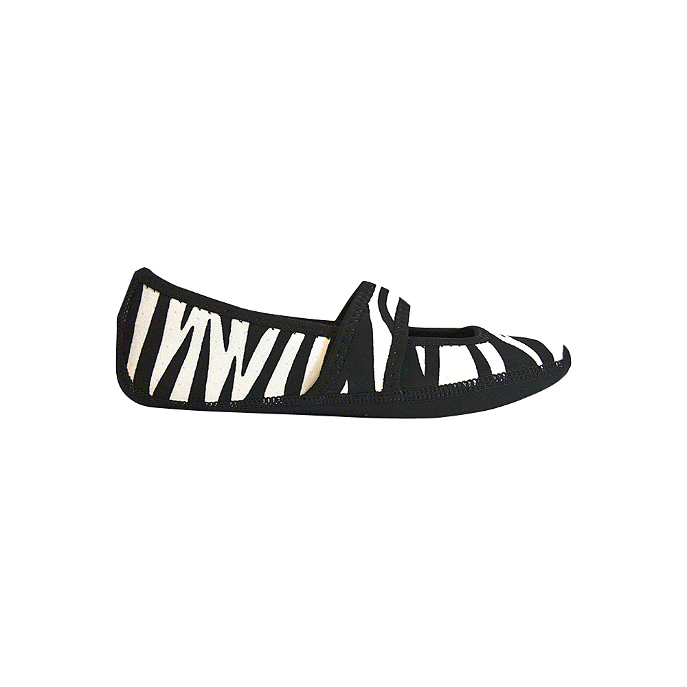 NuFoot Betsy Lou Travel Slipper Patterns XL Black amp; White Zebra Xlarge NuFoot Women s Footwear