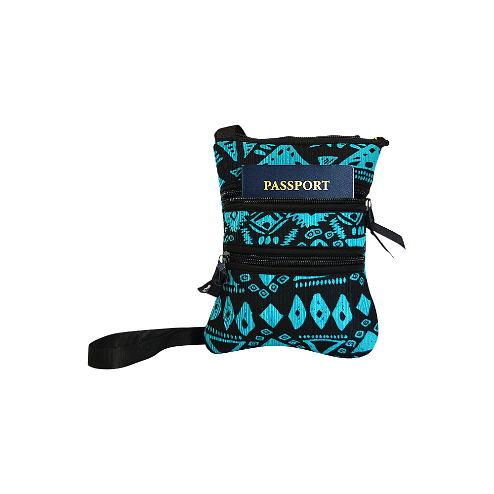 NuFoot NuPouch Passport Slings Blue Aztec NuFoot Travel Wallets