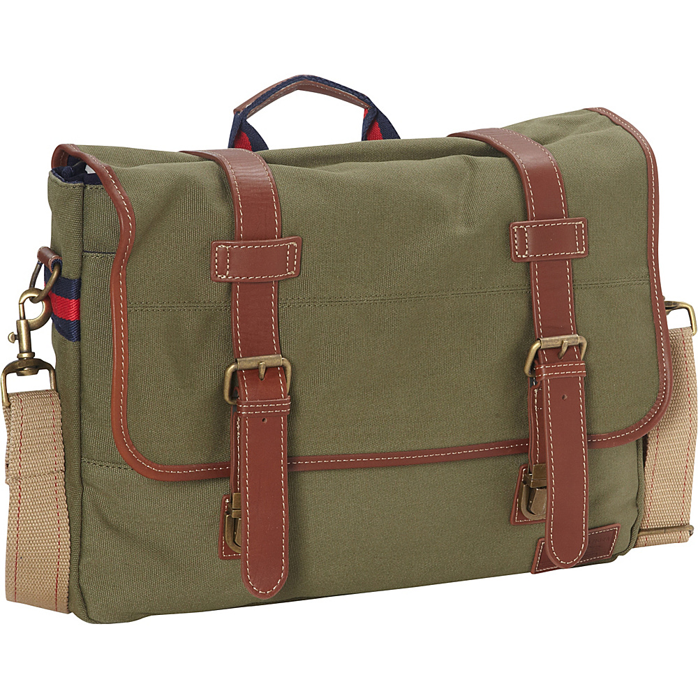 Tommy Hilfiger Luggage Workhorse Flap Over Messenger Small Green Tommy Hilfiger Luggage Messenger Bags