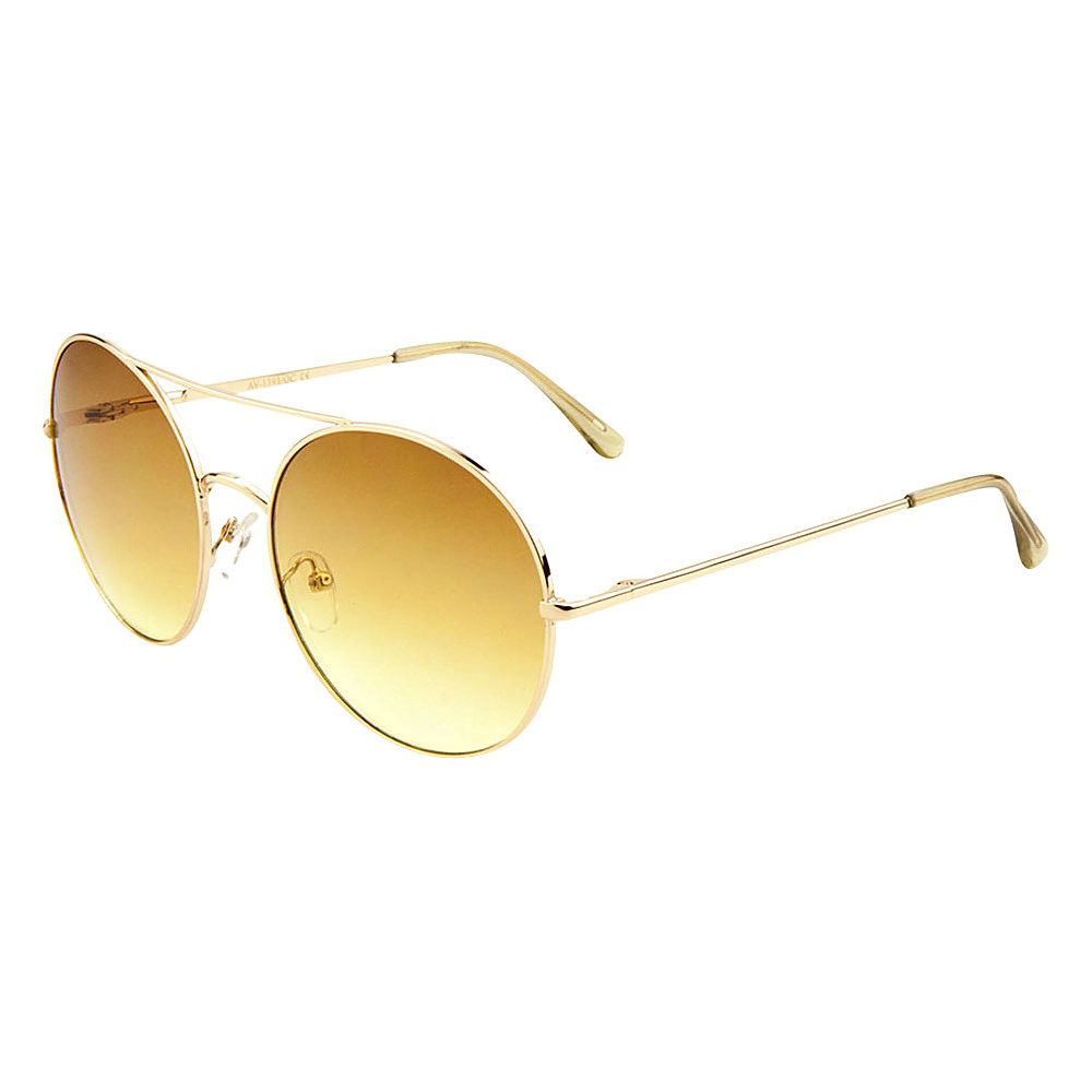 SW Global Eyewear Aili Double Bridge Round Fashion Sunglasses Gold SW Global Sunglasses