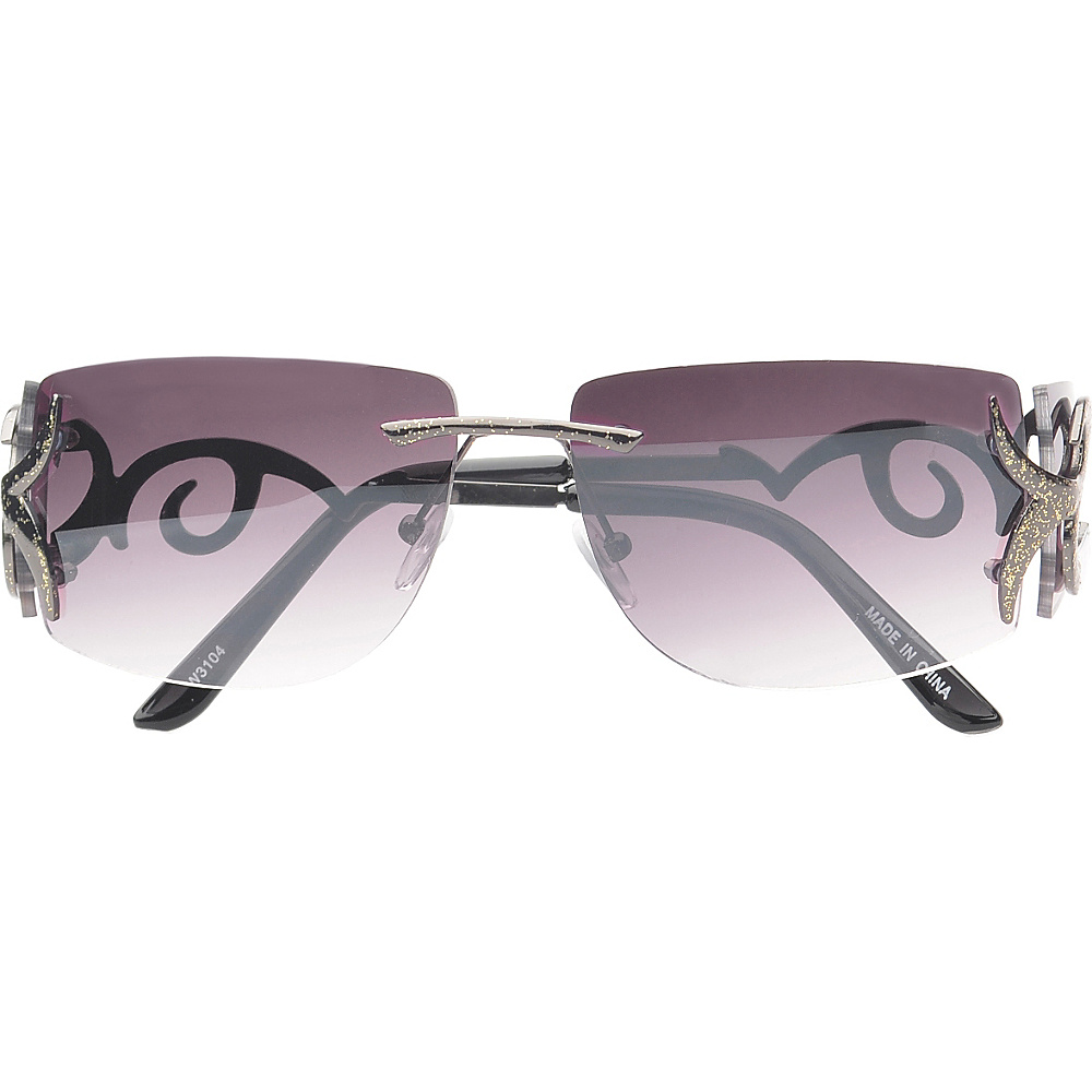 SW Global Eyewear Cassia Rimless Rectangle Fashion Sunglasses Black SW Global Sunglasses