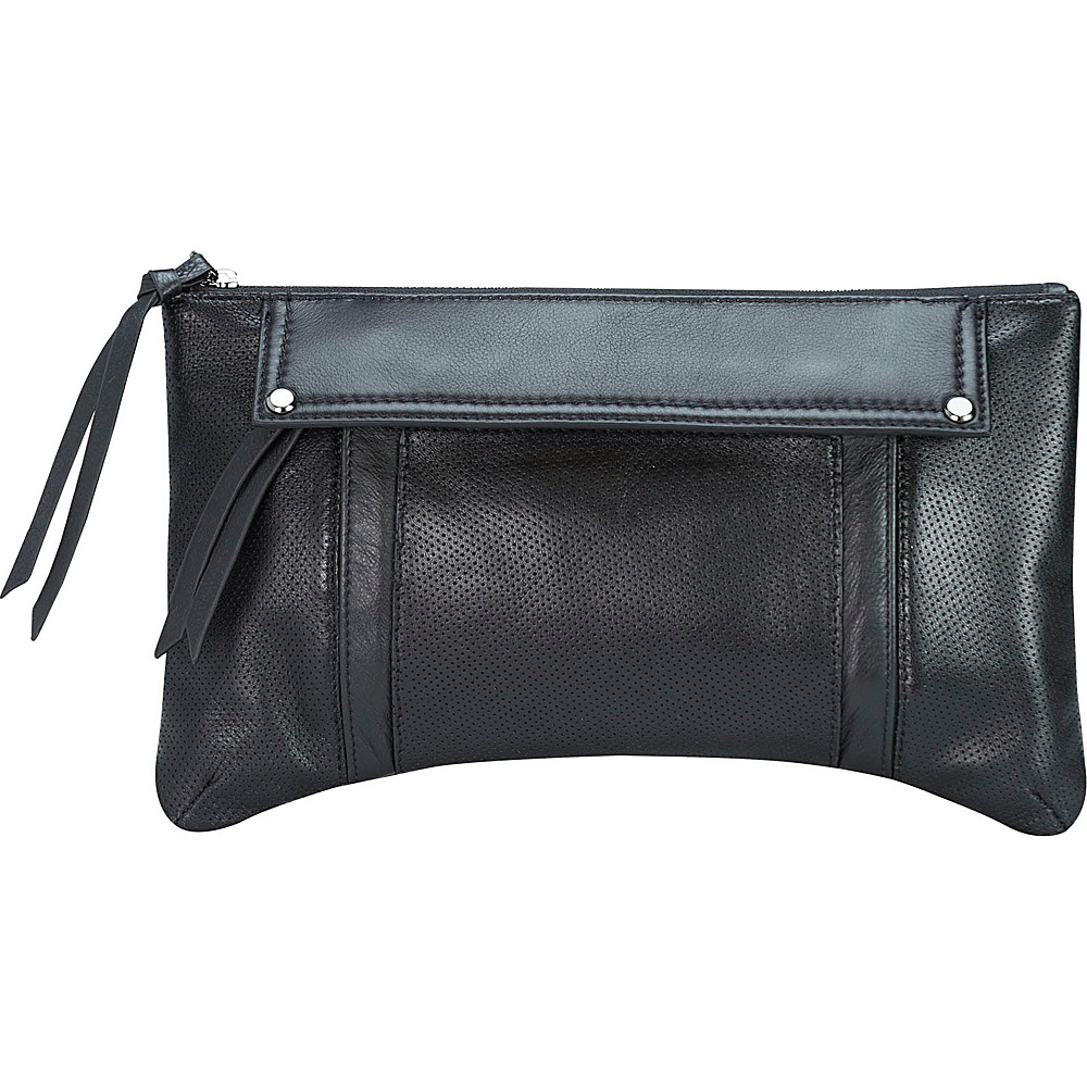 MOFE Kismet Clutch Black Gunmetal Hardware MOFE Leather Handbags