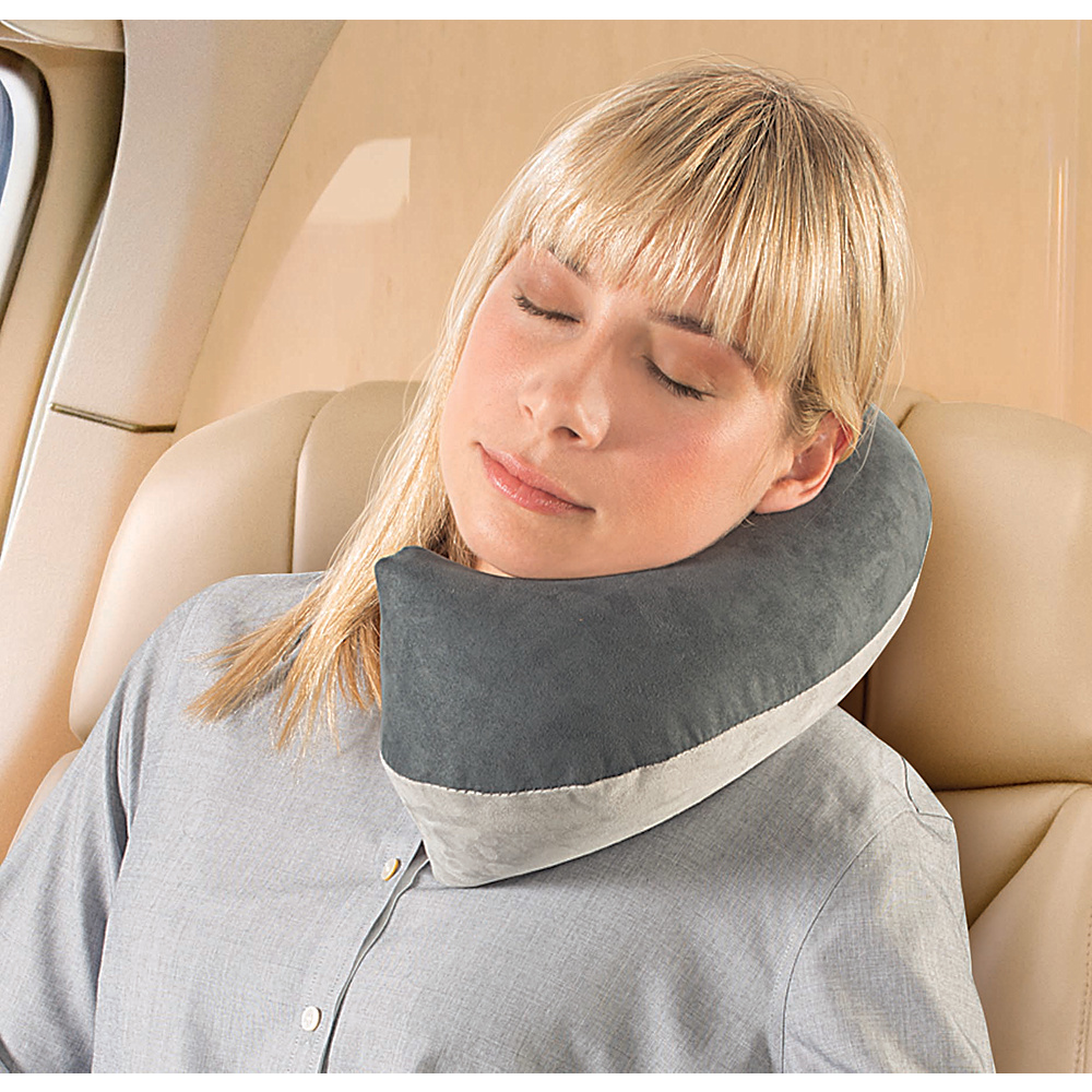High Road Inflatable Microfiber Hedbed Travel Pillow Blue Gray High Road Travel Pillows Blankets
