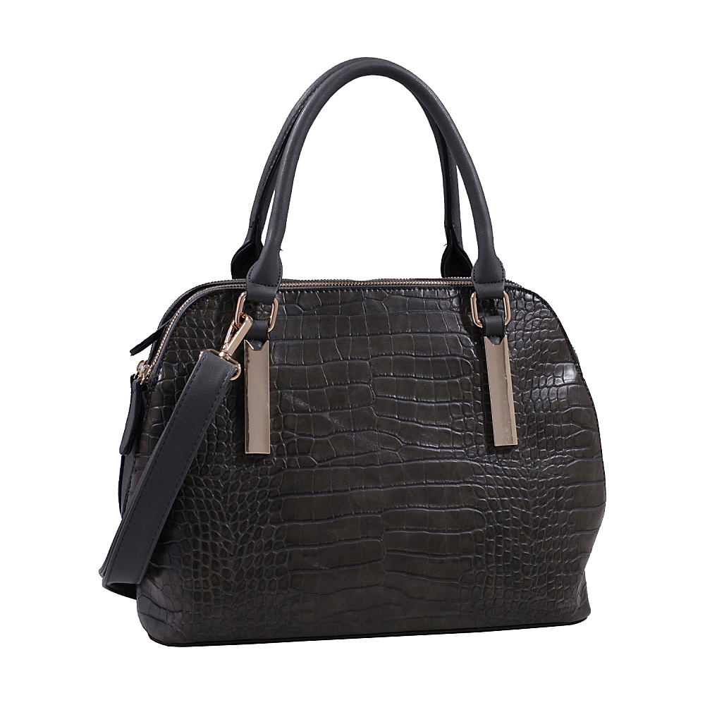 MKF Collection Caroline Croco Structured Satchel Grey MKF Collection Manmade Handbags