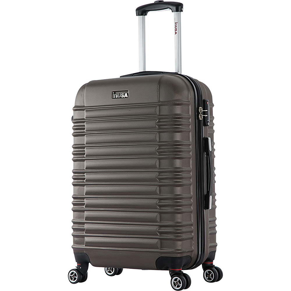 inUSA New York Collection 24 Lightweight Hardside Spinner Suitcase Brown inUSA Hardside Checked