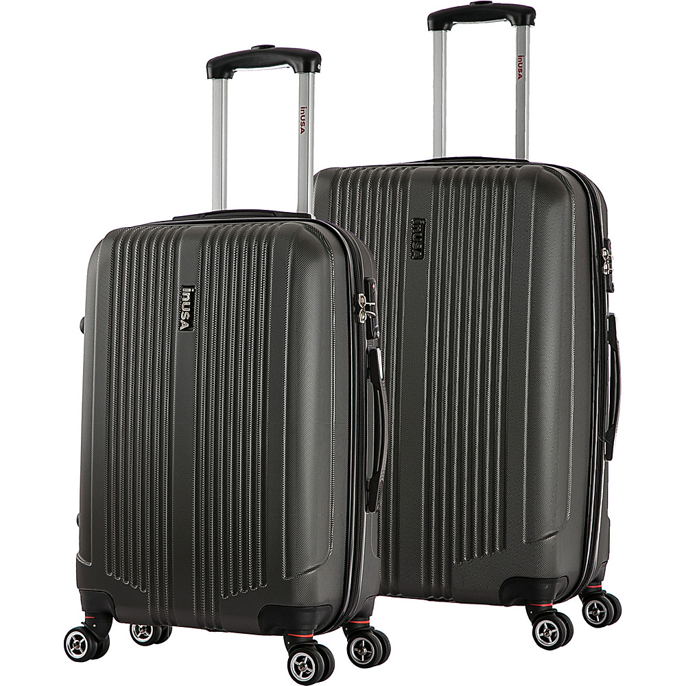 inUSA San Francisco ML 2 Piece Lightweight Hardside Spinner Luggage Set Charcoal inUSA Luggage Sets