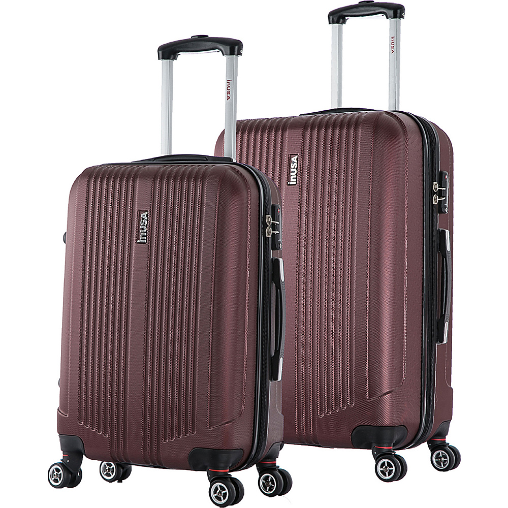 inUSA San Francisco ML 2 Piece Lightweight Hardside Spinner Luggage Set Wine inUSA Luggage Sets