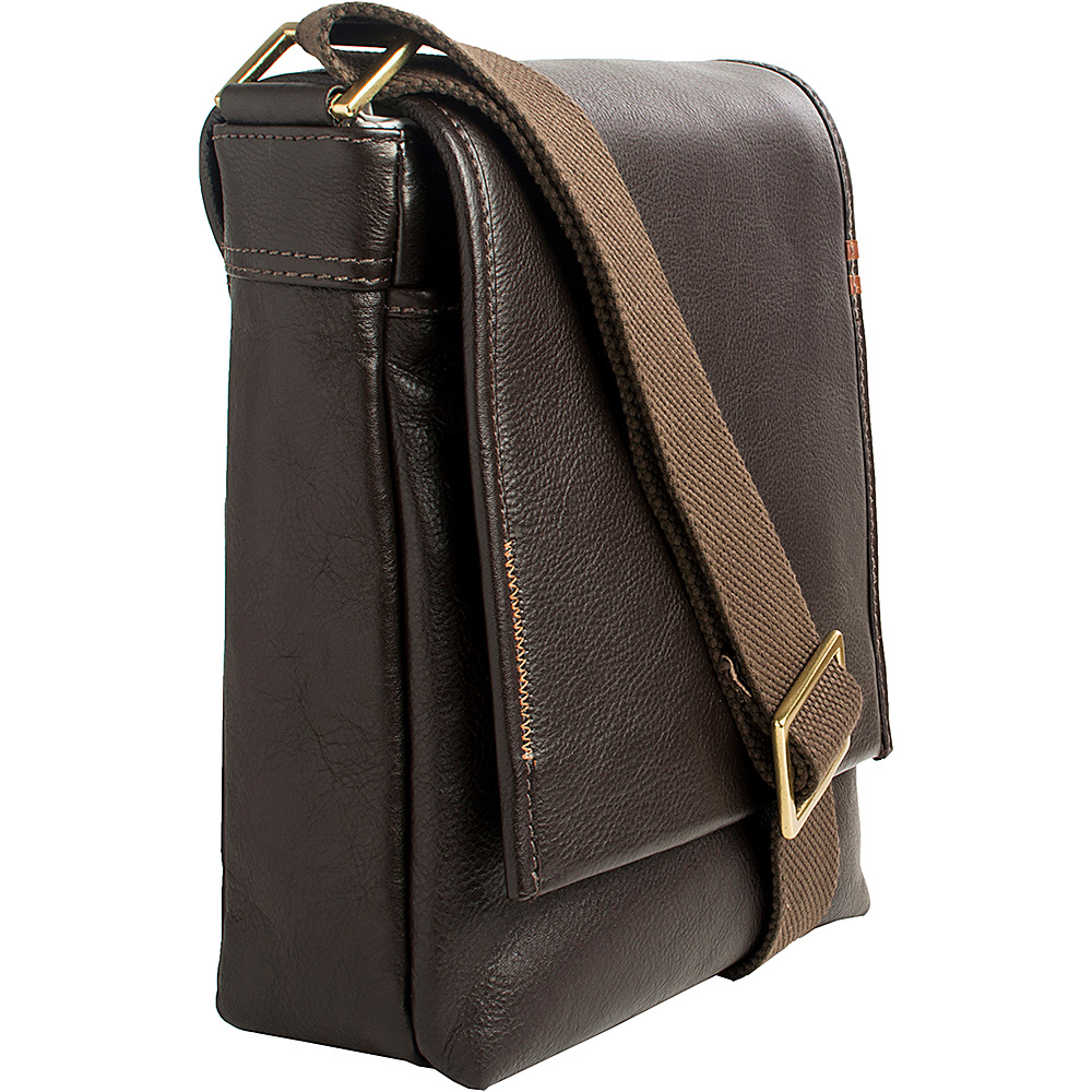 Hidesign Seattle Unisex Leather Crossbody Messenger Brown Hidesign Messenger Bags