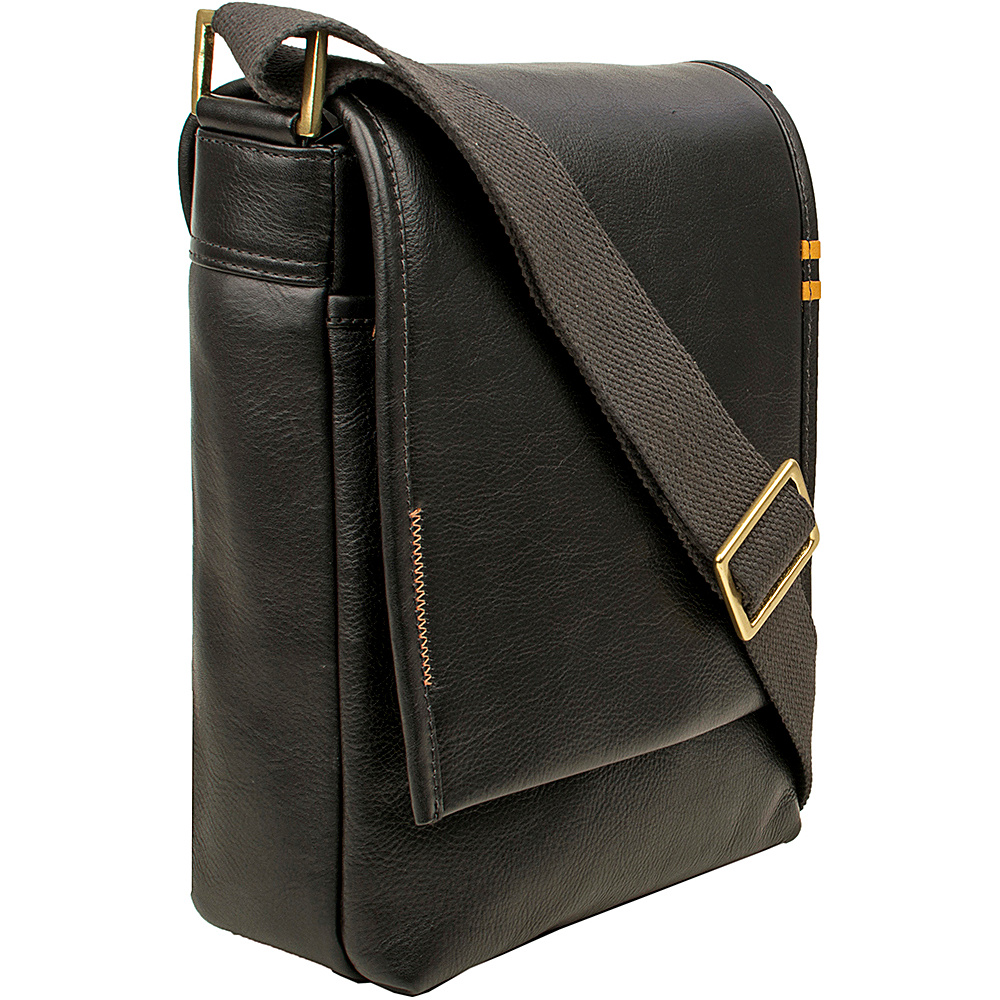 Hidesign Seattle Unisex Leather Crossbody Messenger Black Hidesign Messenger Bags