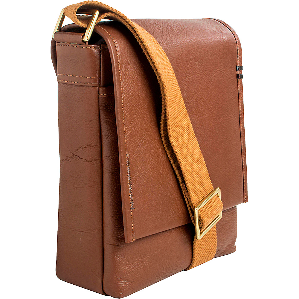 Hidesign Seattle Unisex Leather Crossbody Messenger Tan Hidesign Messenger Bags