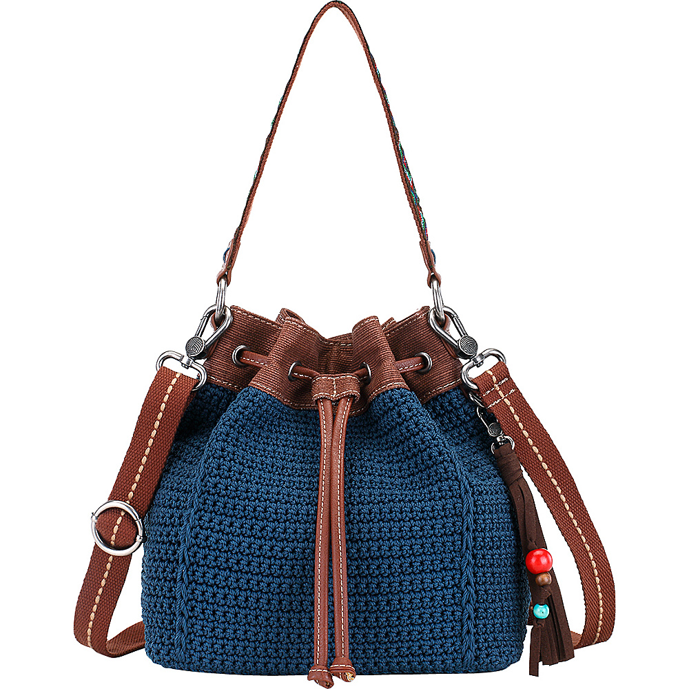The Sak Ukiah Crochet Drawstring Vintage Blue The Sak Fabric Handbags
