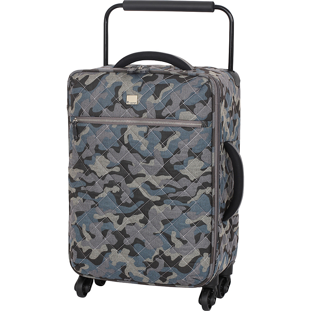 it luggage World s Lightest Quilted Camo 25.8 inch 4 Wheel Spinner Warm Gray Camo Print it luggage Large Rolling Luggage