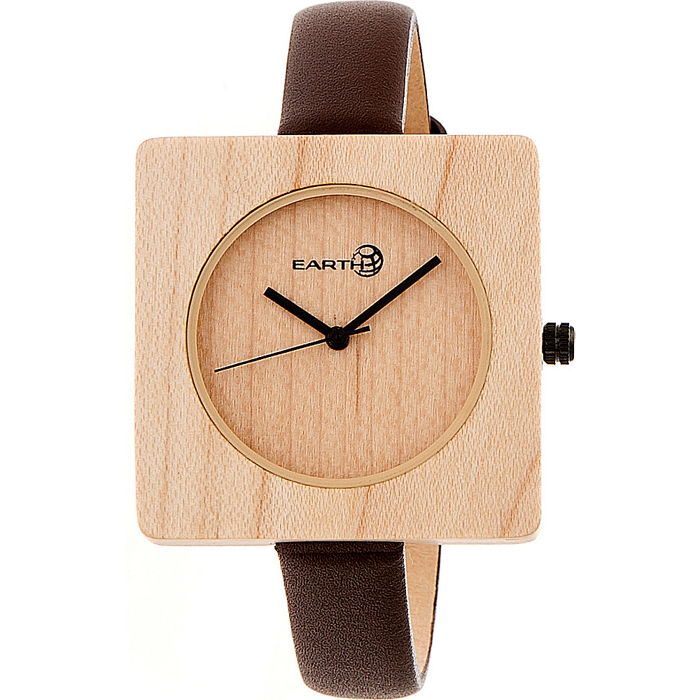 Earth Wood Teton Leather Strap Watch Khaki Earth Wood Watches