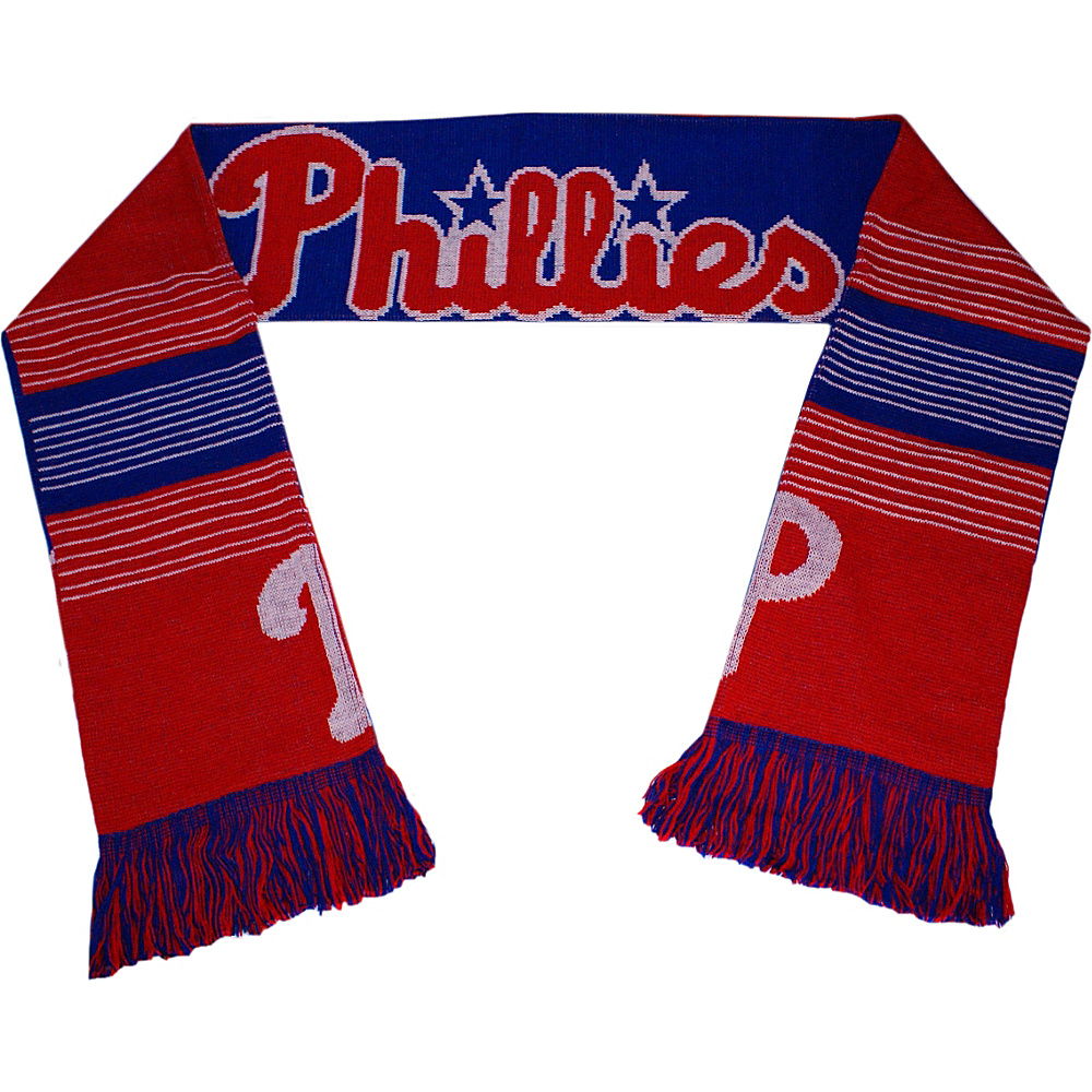 Forever Collectibles MLB Reversible Split Logo Scarf Red Philadelphia Phillies Forever Collectibles Hats Gloves Scarves