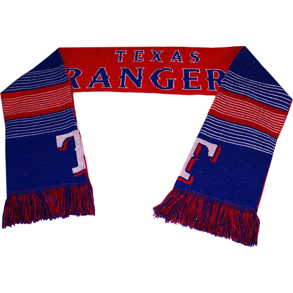 Forever Collectibles MLB Reversible Split Logo Scarf Blue Texas Rangers Forever Collectibles Hats Gloves Scarves