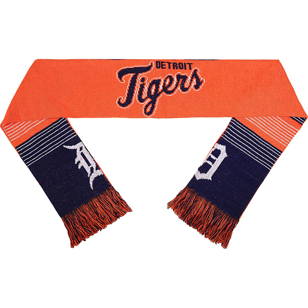 Forever Collectibles MLB Reversible Split Logo Scarf Blue Detroit Tigers Forever Collectibles Hats Gloves Scarves