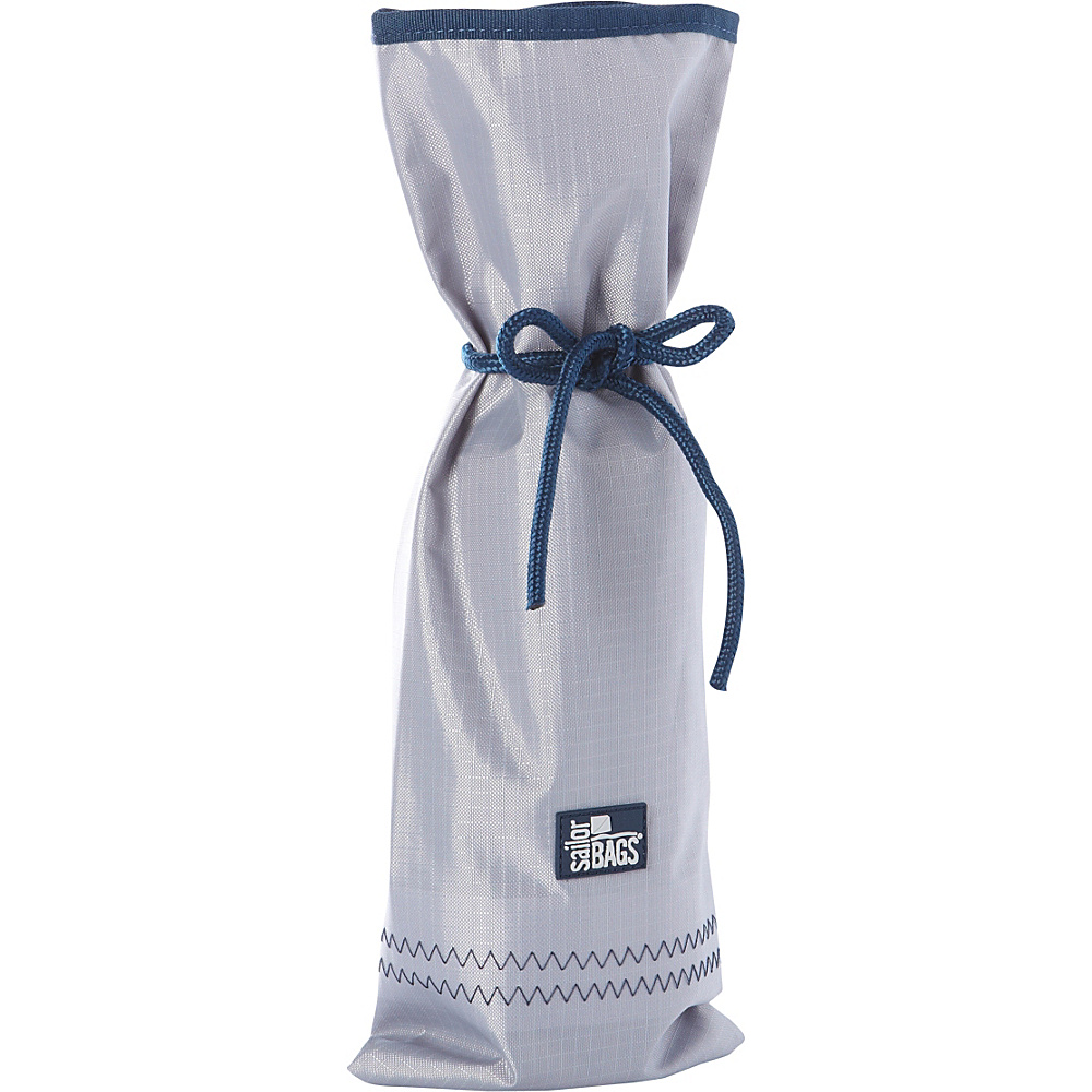 SailorBags Silver Spinnaker Bottle Bag Silver with Blue Trim SailorBags Outdoor Accessories