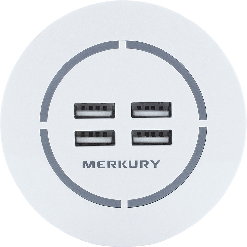 Merkury Innovations Quad 4.2 Amp 4 Port USB Charger with Smart Charging White Merkury Innovations Electronics
