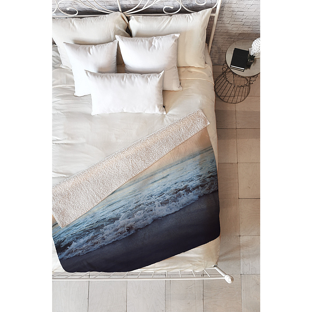 DENY Designs Leah Flores Sherpa Fleece Blanket Ocean Blue Crash into Me DENY Designs Travel Pillows Blankets