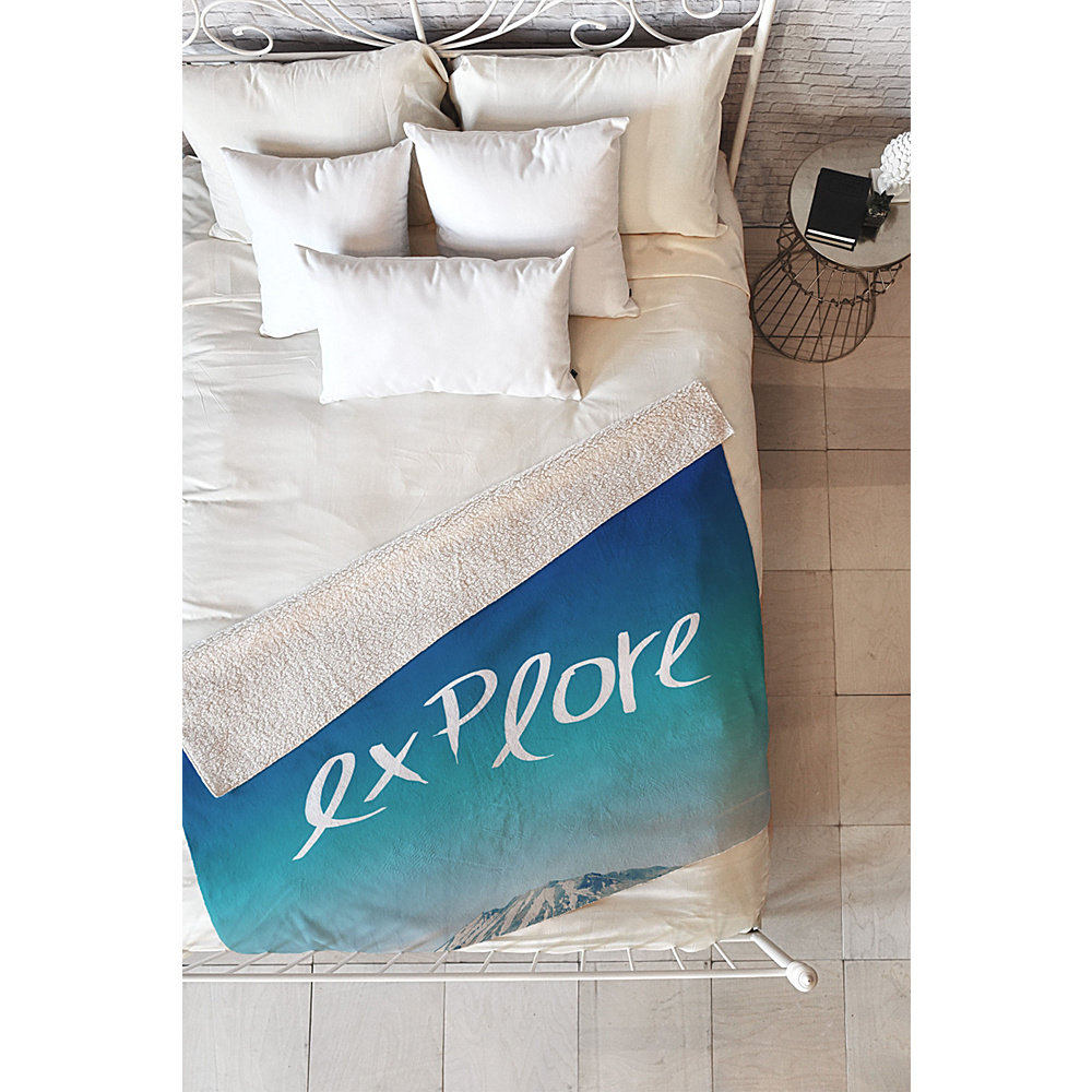 DENY Designs Leah Flores Sherpa Fleece Blanket Ice Blue Explore DENY Designs Travel Pillows Blankets
