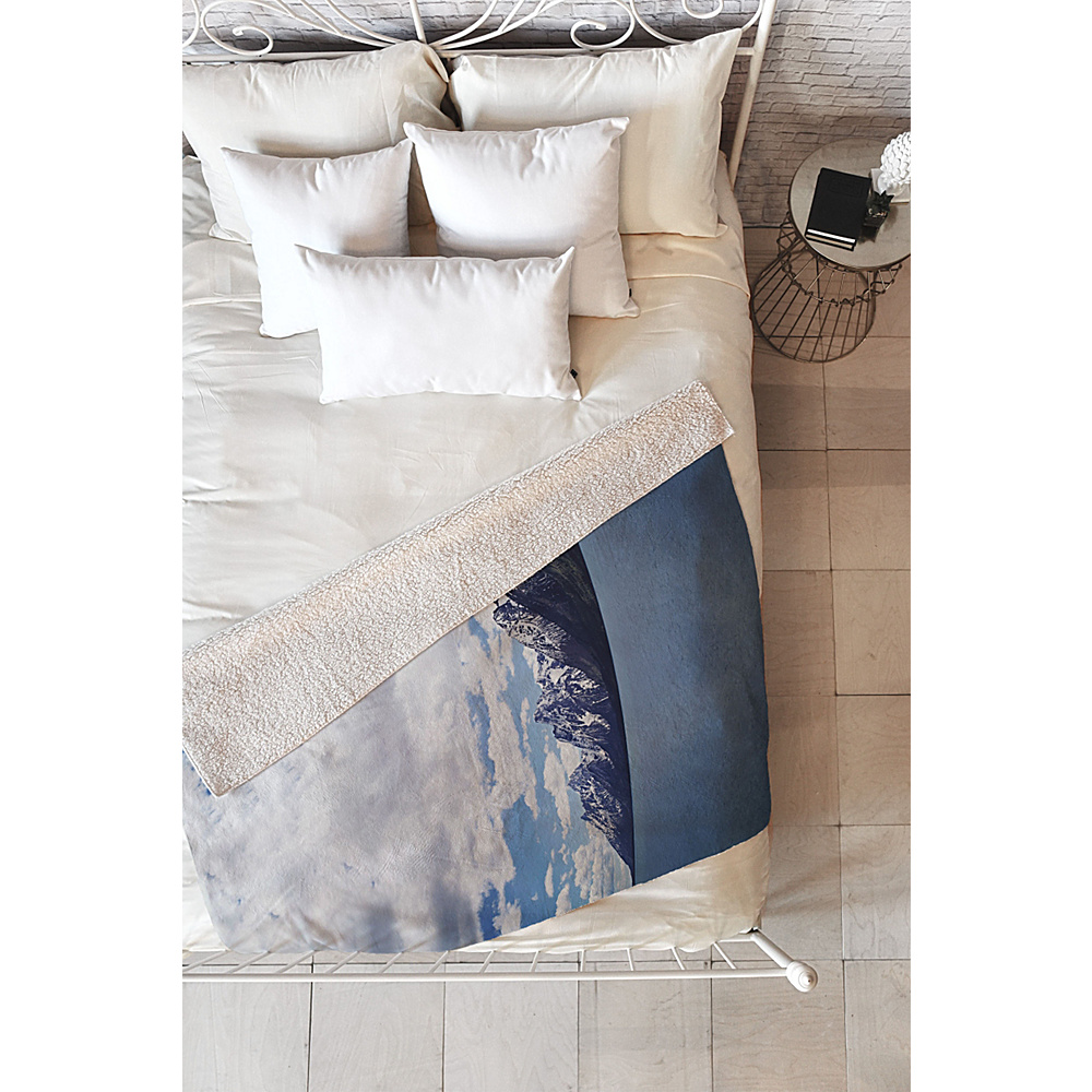 DENY Designs Leah Flores Sherpa Fleece Blanket Ice Blue Grand Tetons x Colter Bay DENY Designs Travel Pillows Blankets