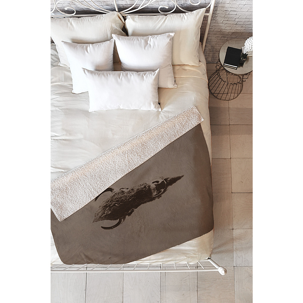 DENY Designs Leah Flores Sherpa Fleece Blanket Sepia Old West DENY Designs Travel Pillows Blankets