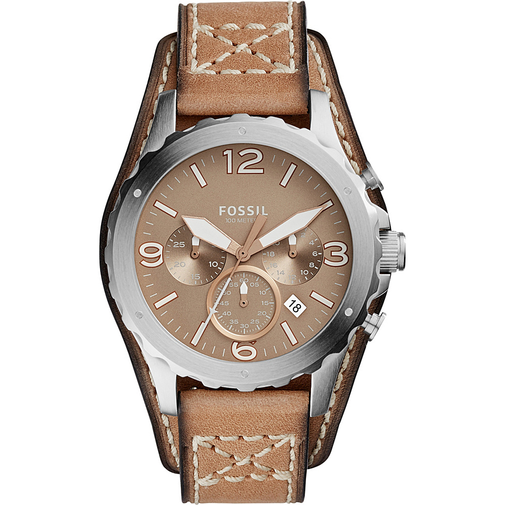 Fossil Nate Chronograph Leather Watch Brown Fossil Watches