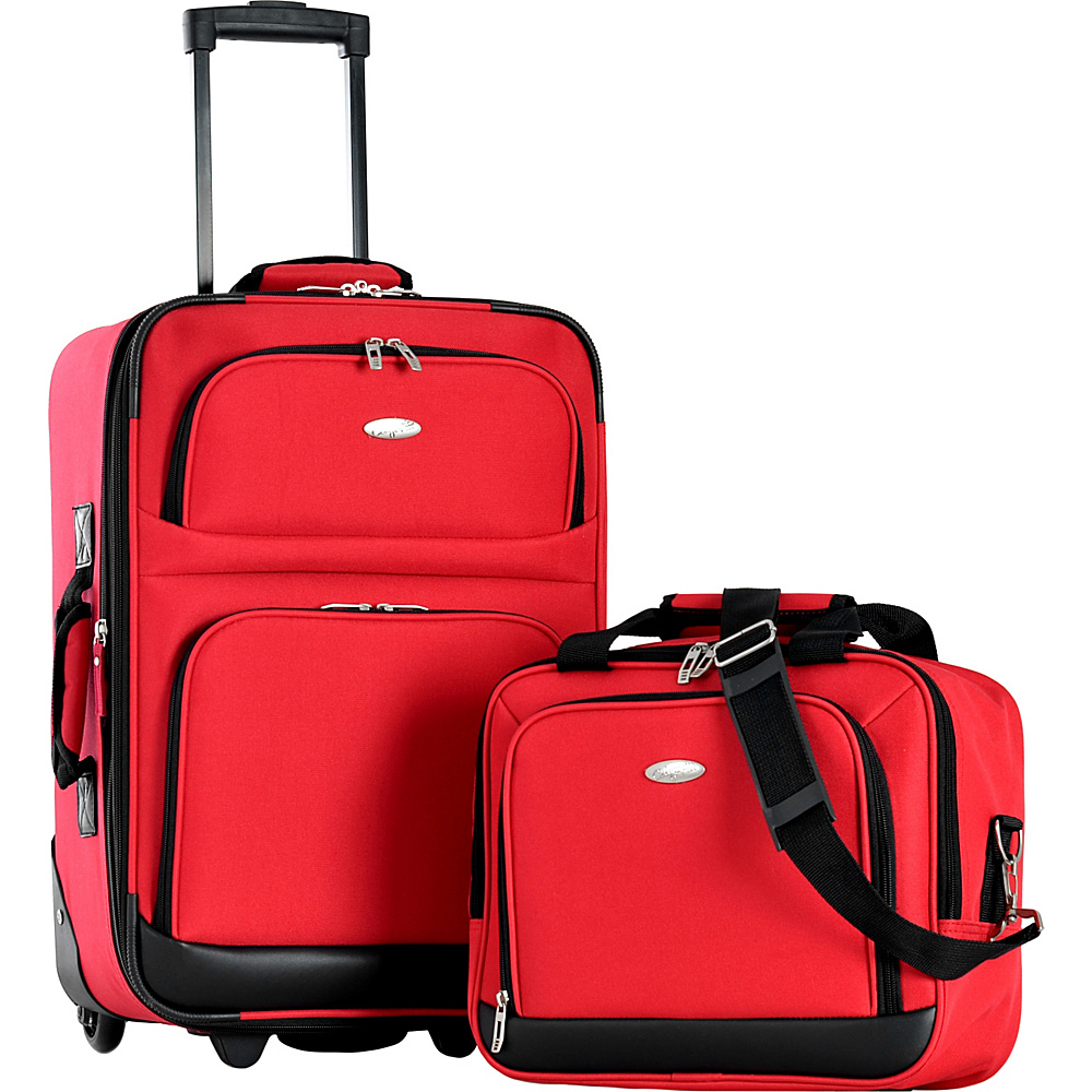 Olympia Lets Travel 2 Piece Carry On Luggage Set Reds Olympia Luggage Sets