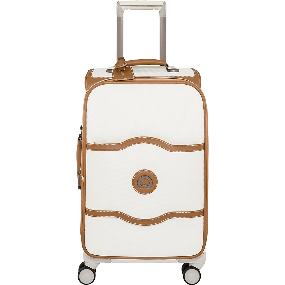 Delsey Chatelet Soft 21 Expandable 4 Wheel Spinner Carry On Champagne Delsey Softside Carry On