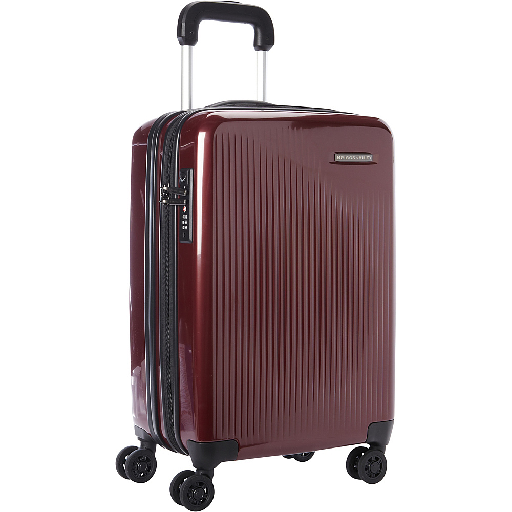 Briggs Riley Sympatico CX Int l Carry On Expandable Spinner Burgundy Briggs Riley Softside Carry On