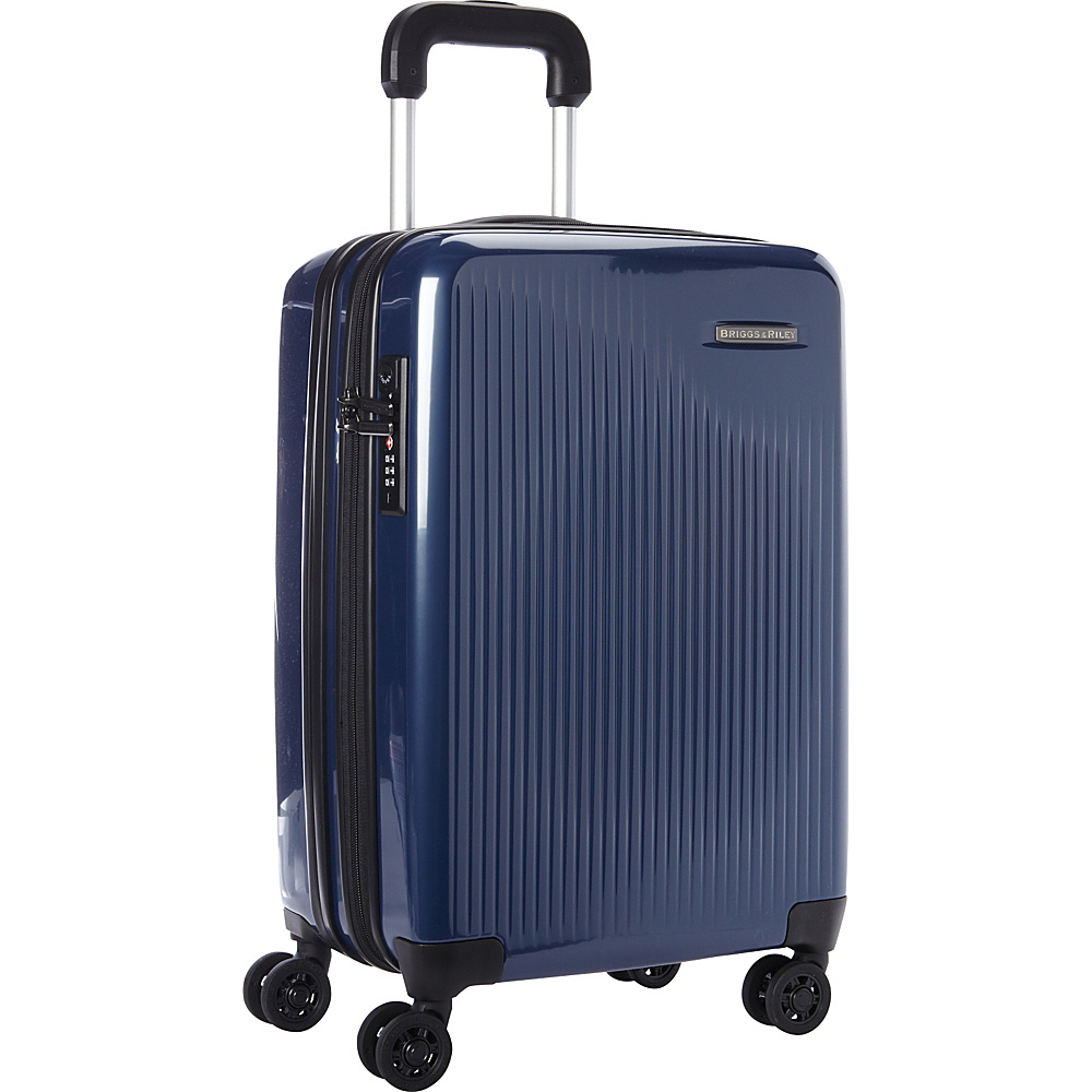Briggs Riley Sympatico CX Int l Carry On Expandable Spinner Marine Blue Briggs Riley Softside Carry On