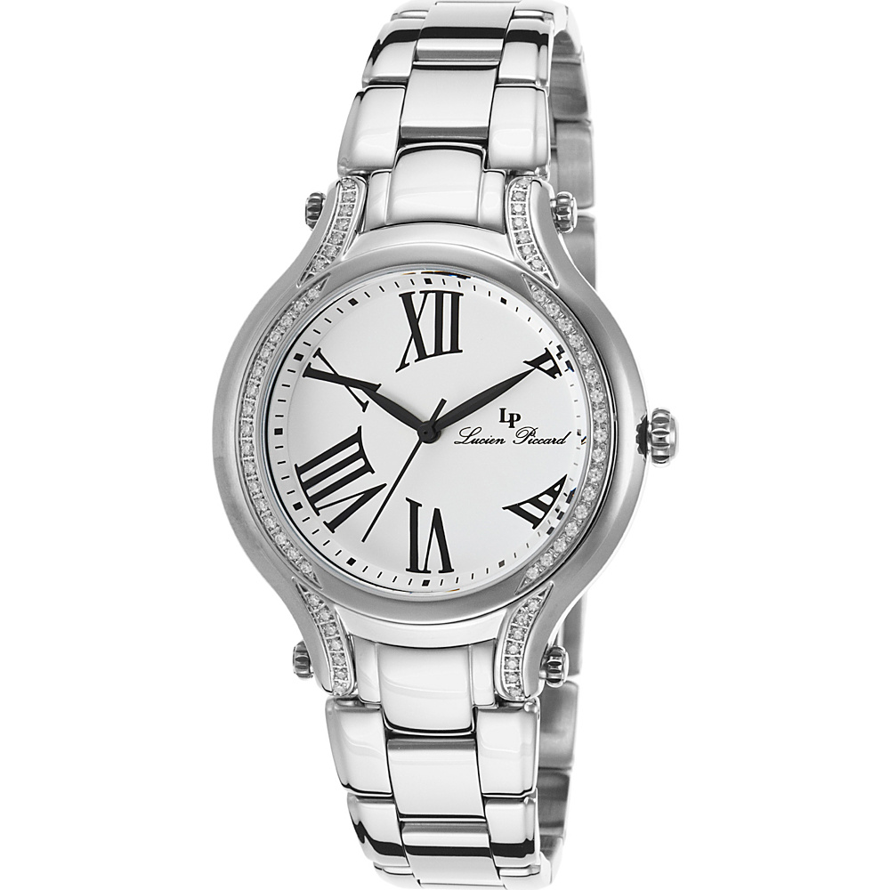Lucien Piccard Watches Elisia Stainless Steel Watch Silver White Black Lucien Piccard Watches Watches