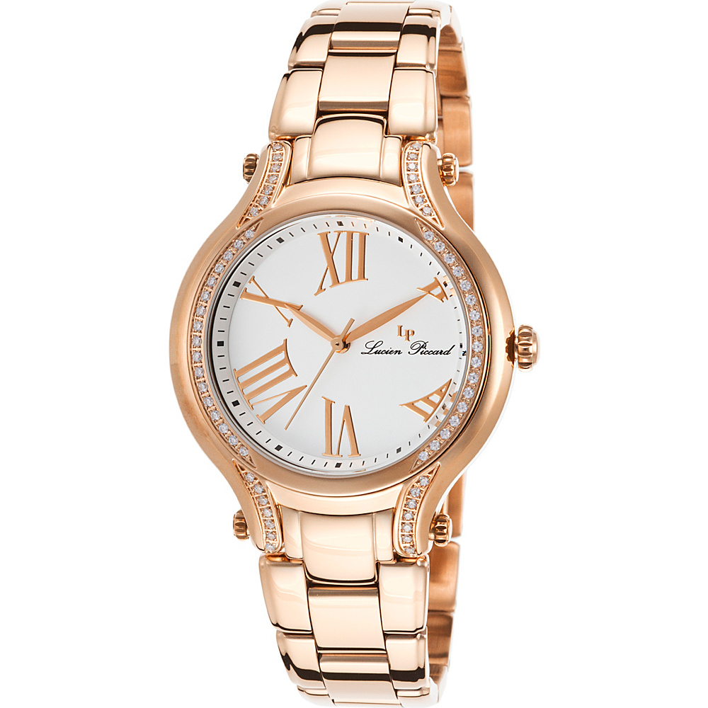 Lucien Piccard Watches Elisia Stainless Steel Watch Rose Gold White Rose Gold Lucien Piccard Watches Watches