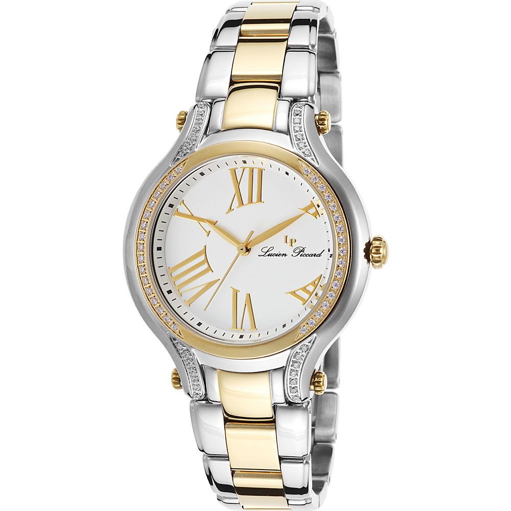 Lucien Piccard Watches Elisia Stainless Steel Watch Silver amp; Gold White Gold Lucien Piccard Watches Watches