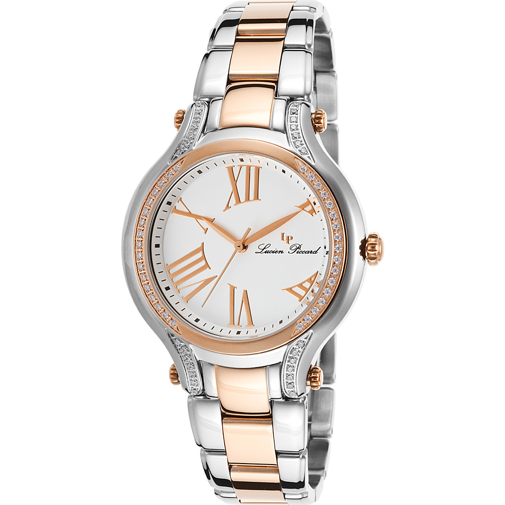 Lucien Piccard Watches Elisia Stainless Steel Watch Silver amp; Rose Gold White Rose Gold Lucien Piccard Watches Watches