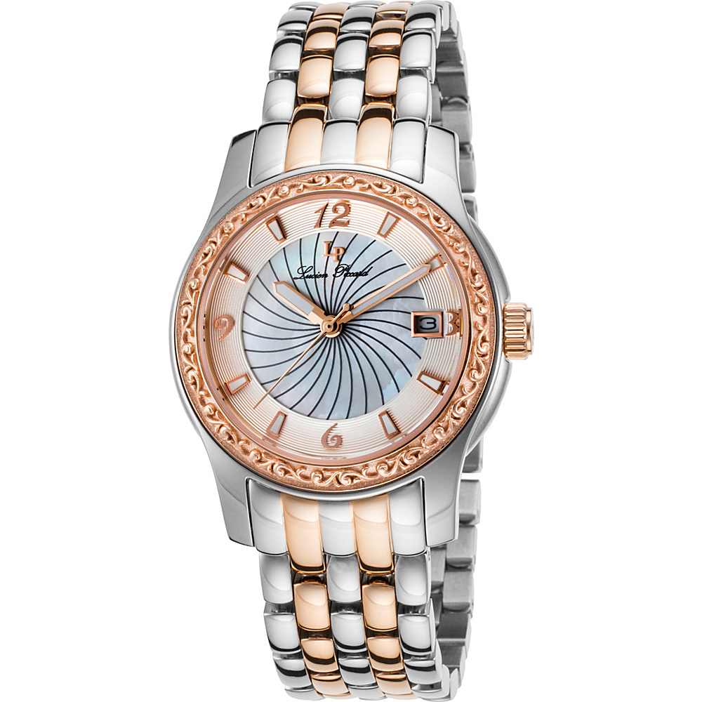 Lucien Piccard Watches Merrel Stainless Steel Watch Silver amp; Rose Gold White Pearl Rose Gold Lucien Piccard Watches Watches