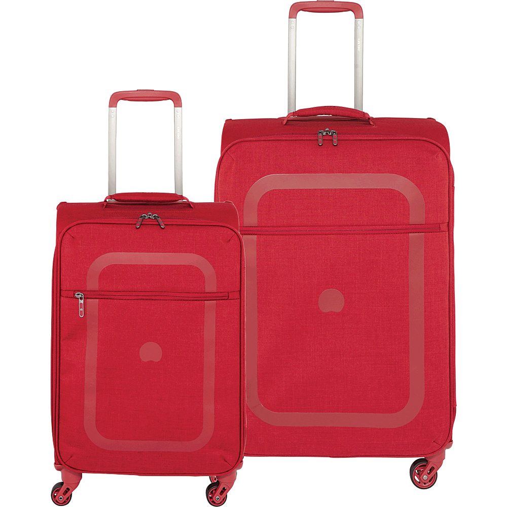 Delsey Dauphine Carry On and 23 Spinner Luggage Set Red Delsey Luggage Sets