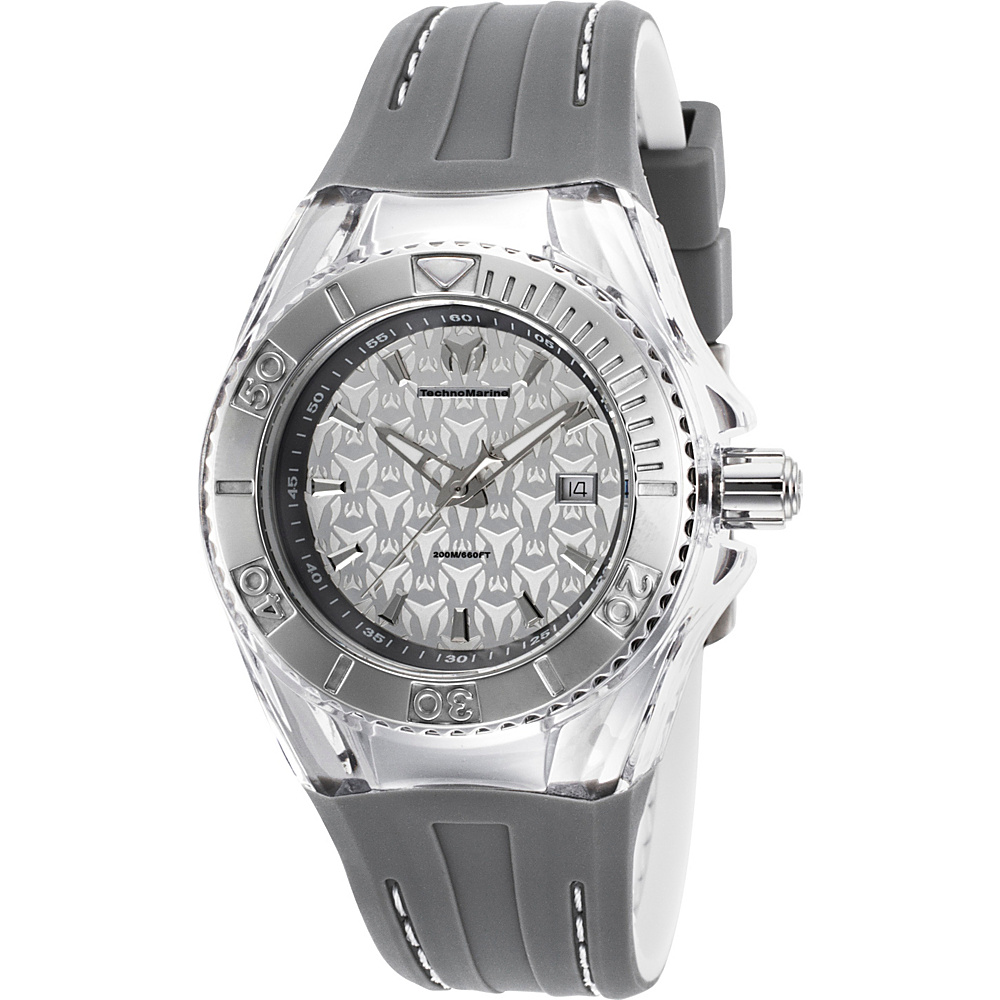 TechnoMarine Watches Womens Cruise Monogram Silicone Band Watch Grey White TechnoMarine Watches Watches